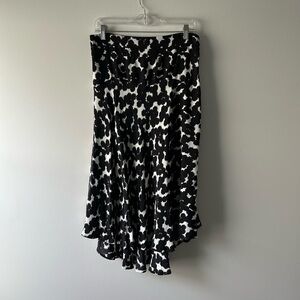 ALC black and white printed silk skirt